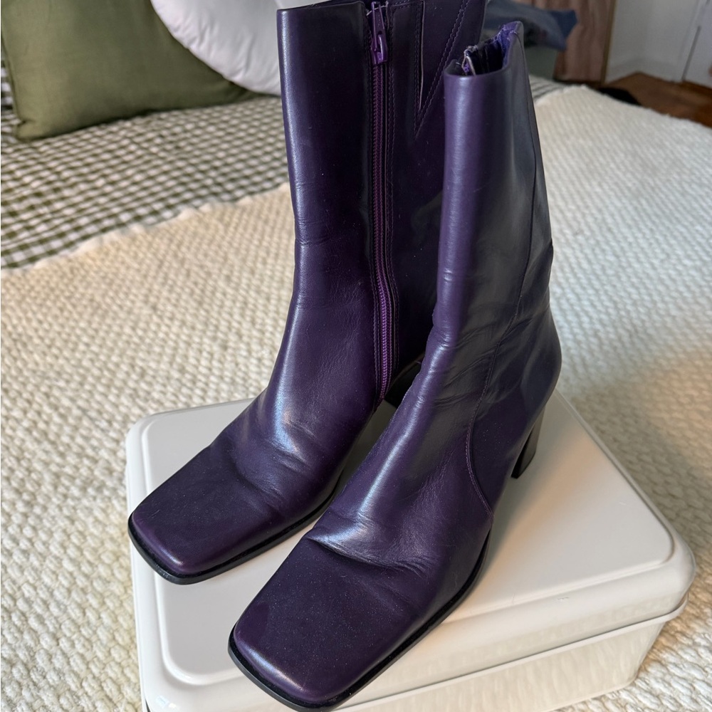 Sam & Libby Purple Heeled Boots